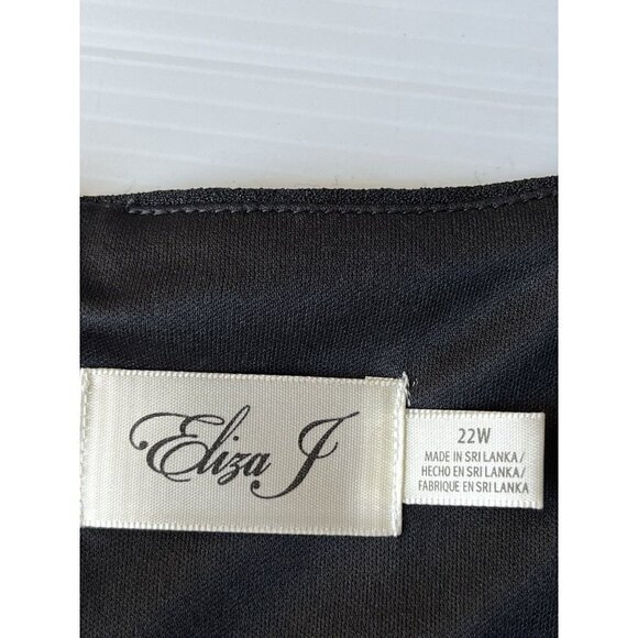 Eliza J Womens Plus Black Cold Shoulder Ruffle Sheath Dress Size 22W - Picture 6 of 11